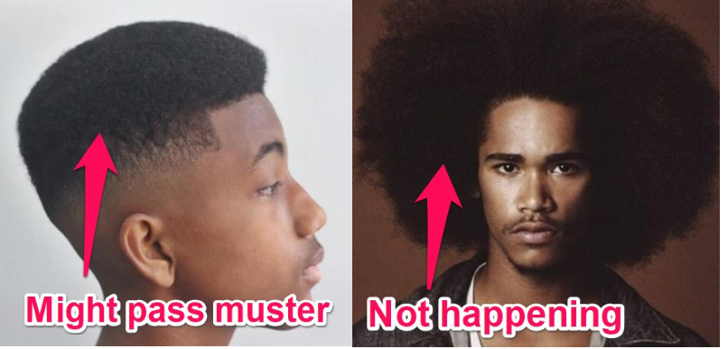 afro hairstyles are allowed in the navy with some restrictions