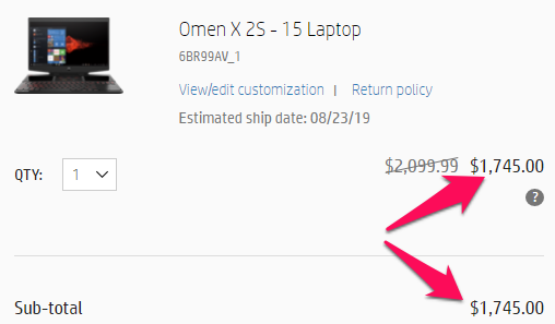 hp laptop price for military